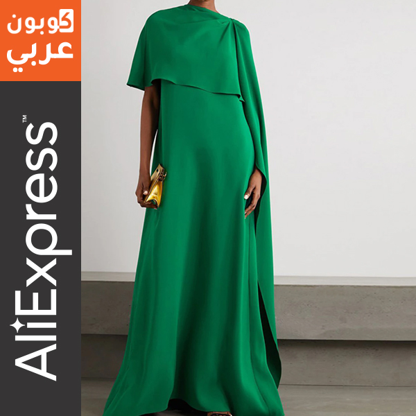 فستان اخضر بتصميم فينتج لاحتفالات اليوم الوطني