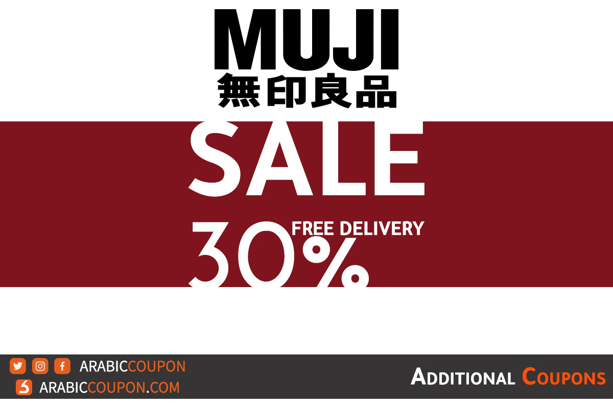 MUJI in Jordan launched 30 SALE, FREE delivery with additional coupon code